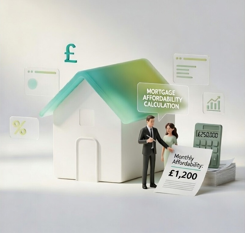 NestBoost cover illustration for a guide to how UK lenders calculate mortgage affordability