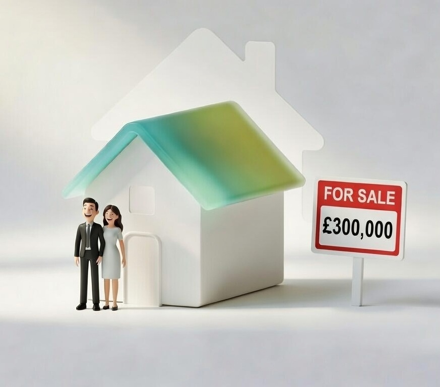 NestBoost cover illustration for a guide to the salary needed for a £300,000 mortgage